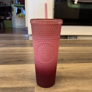 Starbucks 2021 Blush Pink Waxberry Ombre Gradient Studded 24oz Venti Tumbler Cup